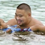 Swimming with dad